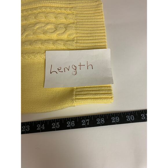 LLBean Sweater SZ XL Yellow Cable Knit Zip UP Classic Preppy Beachy Golf Tennis - Picture 10 of 10